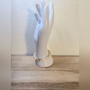 Vintage Faux Pearl Bracelet – Gold Tone Clasp, Made in Japan